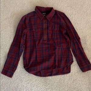 Madewell Flannel Zip Front Popover Shirt Plaid